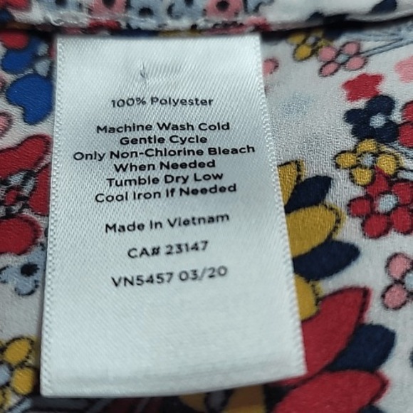 Talbots Meadow Floral Tie Neck Blouse - Picture 11 of 12